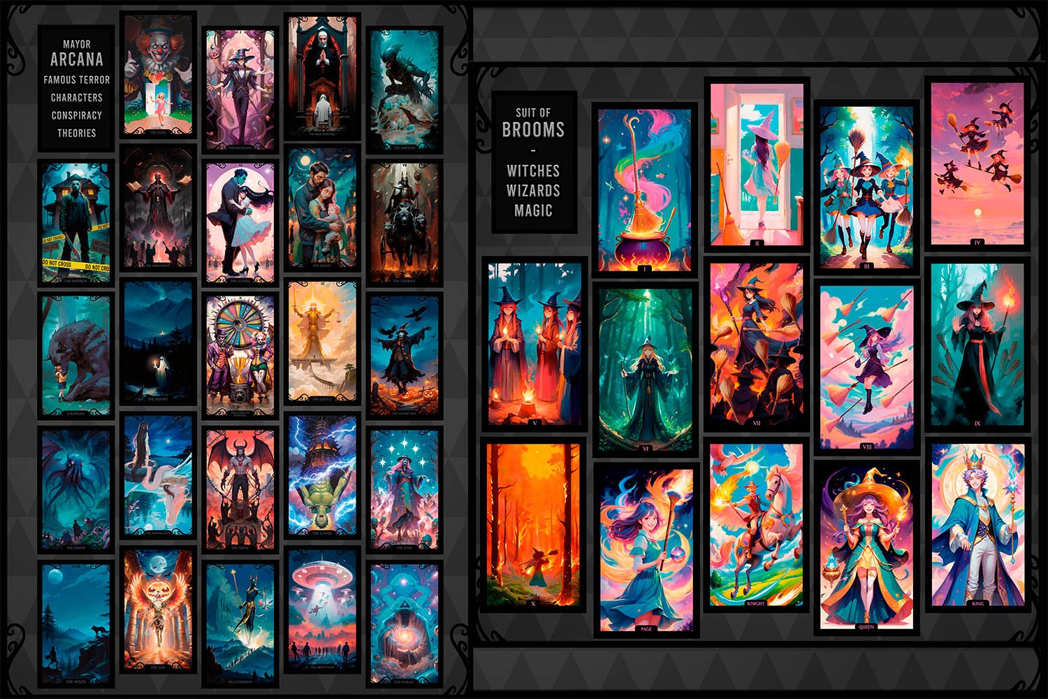 Juego de cartas místicas con impresión brillante_05